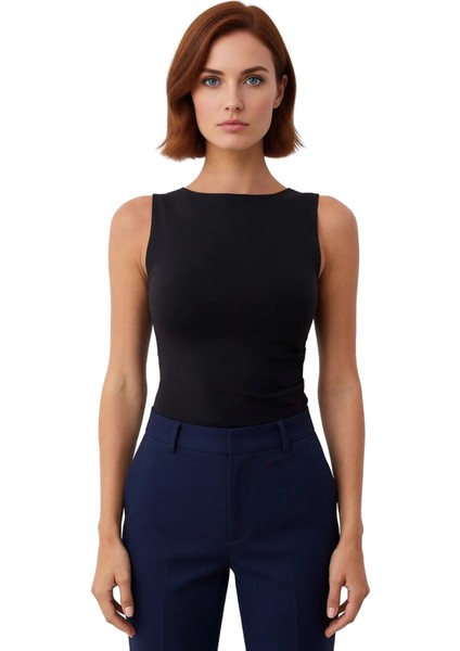 Asimetrik Büzgülü Kolsuz Esnek Örme Üst Kadın Kaliteli Şık Rahat Modern Zarif Günlük modelleri