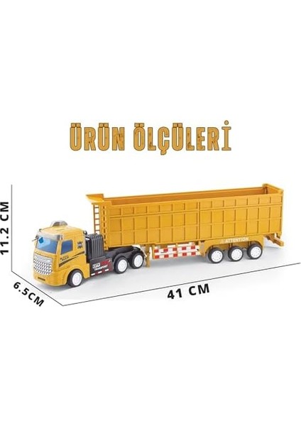 27 Mhz Uzaktan Kumandalı Kamyon Kasalı Tır 41 cm Full Fonksiyon Kasası Ayrılabilir Sadece Tır Kafası Olarak Kullanılabilir Rc Iş Makinesi (Sarı) fiyatları