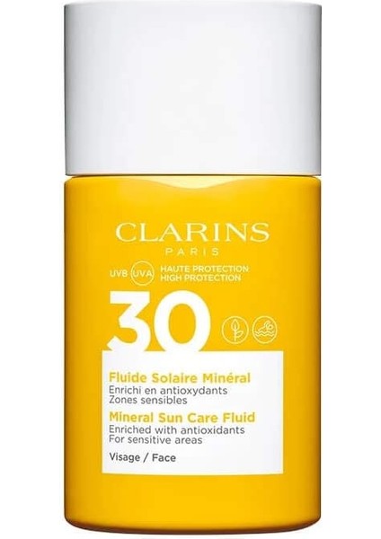 Clarins Sun Care Mineral Fluid For Face Güneş Kremi Spf 30 1 Paket (1 x 30 Ml)
