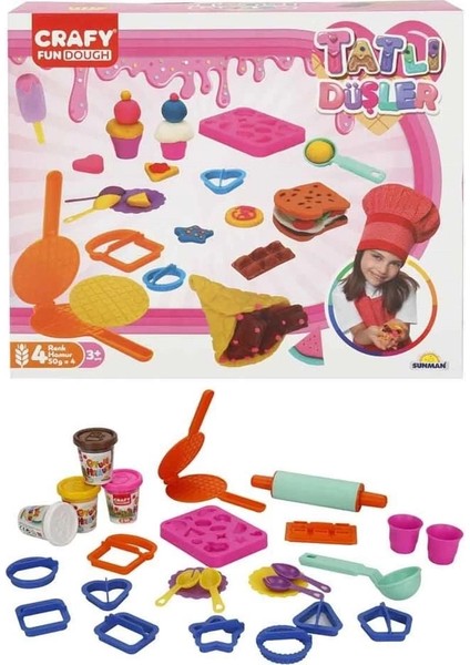Crafy Tatlı Düşler Oyun Hamuru Seti 200 G 22 Parça