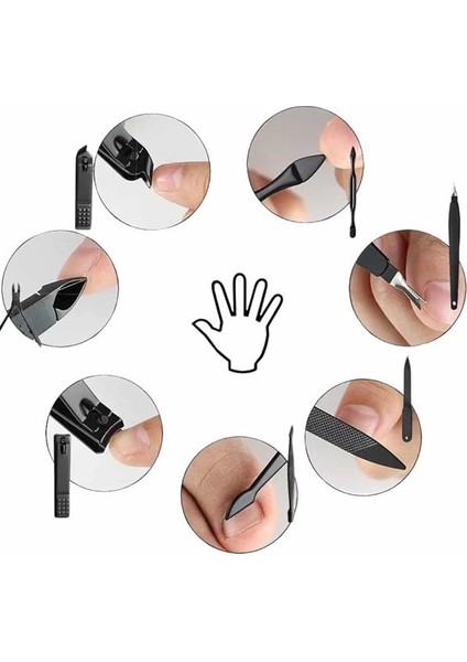 17 Parça El Ayak Bakım Seti Tırnak Temizleme Manikür Pedikür Cımbız Törpü Tırnak Makası indirimleri