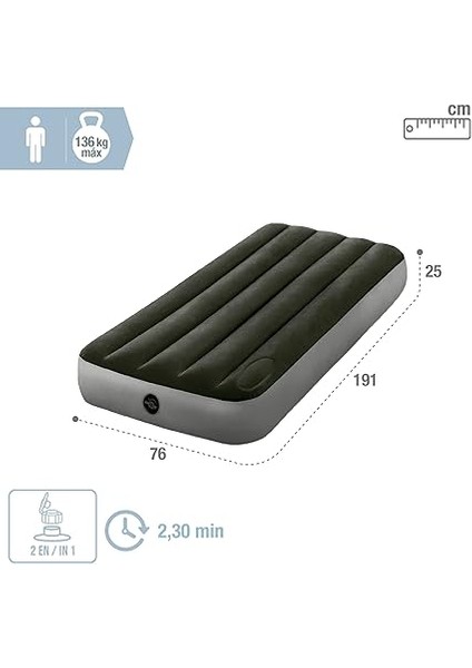 Yesıl-Grı Renk Yatak 76X191X25CM fırsatları