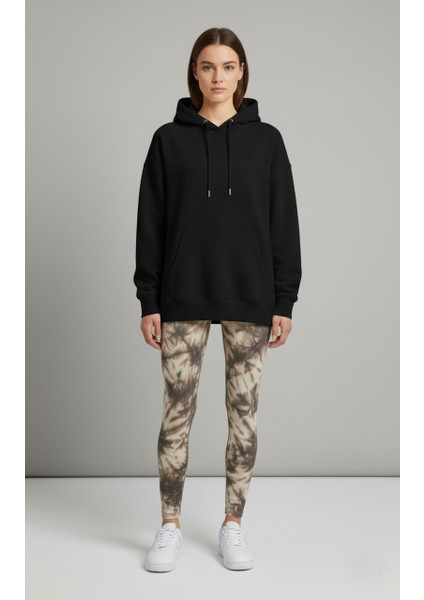 Kadın Bol Kesim Sırttan Baskılı Oversize Hoody Sweatshirt - Modal Kışlık Kapüşonlu modelleri