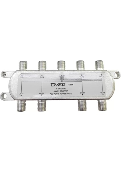 Ds-08 1/8 Splitter 5-2400 1 Giriş 8 Çıkış Bölücü