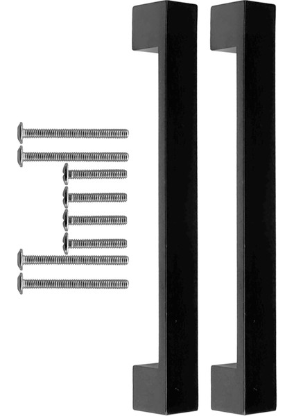 ve Dolabı Kapakları ve Çekmeceler Için Kalın Metal Kulp Paslanmaz Mobilya Dolap Kulbu 160MM Mat Siyah 2 Adet