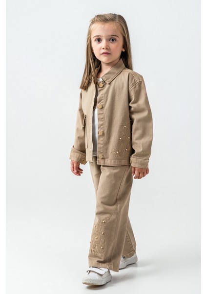 Incili Çiçek Nakışlı Kız Çocuk 3\'lü Takım - 26K 6367 modelleri