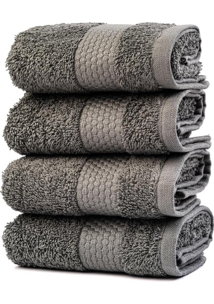 | Minerva |%100 Pamuklu 4&apos;lü Misafir Havlusu Seti Antrasit