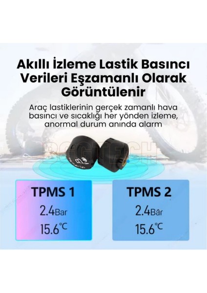 Motocarplay Akıllı Ekran Kablosuz Carplay 6 Inç 4k, Lastik Basınç Sensörü + Bluetooth Gps