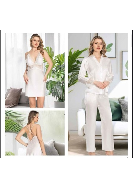 Kadın Saten 6'lı Dantelli Gelin Çeyiz Seti Jw.4r.7k1.mk