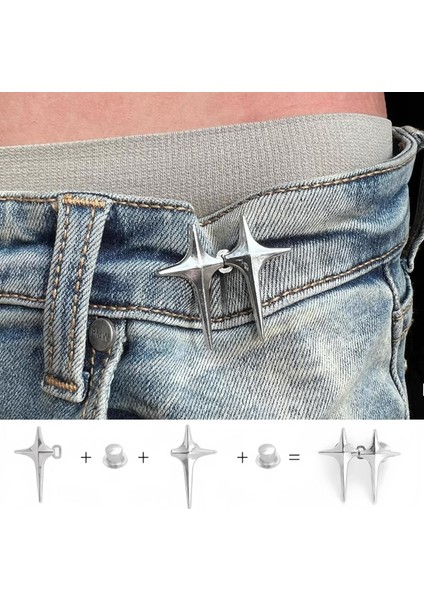 Pantolon Beli Daraltma Aparatı, Broş, Kuzey Yıldızı , Gümüş Renk Kuzey Yıldızı Bel Daraltma Çıtçıtı modelleri