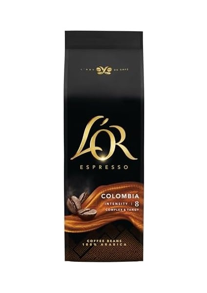 L&apos;or Espresso Colombia Çekirdek KAHVE,%100 Arabica, Zengin Lezzet, Yoğunluk 8, 500 Gram fiyatları