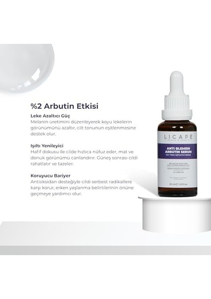 Leke Karşıtı Cilt Tonu Dengeleyici%2 Arbutin Serumu