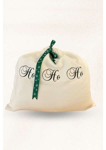 Beyaz Kadife Noel Hediye Kesesi – Nakışlı “ho Ho Ho” Hediye Torbası fiyatları