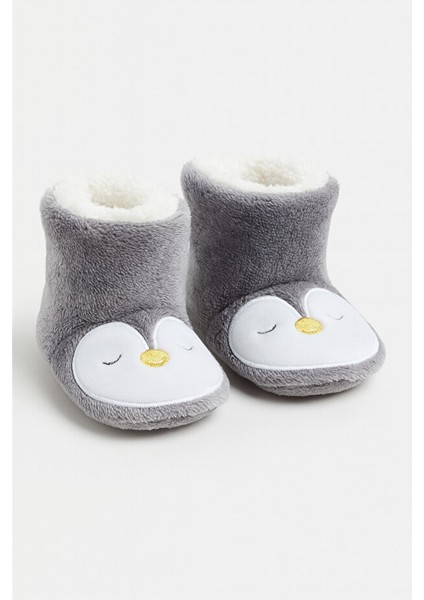 Çocuk Panduf, Bebek Ev Botu, Hayvan Desenli Sevimli Nakışlı Bebek Panduf