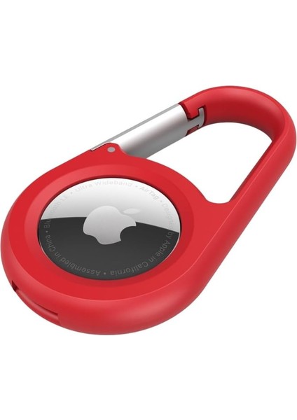 Airtag Için Karabinalı Kılıf - Kırmızı