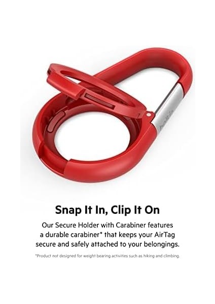 Airtag Için Karabinalı Kılıf - Kırmızı modelleri
