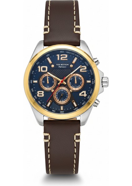 Erkek Kol Saati Altın ve Gümüş Renk, Siyah Kadran - Şık Deri Kordon, 2 Yıl Garantili