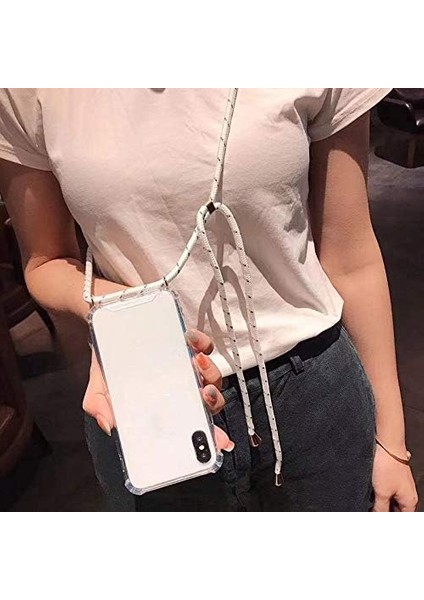 7 / 8 Için Boyun Askılı Şeffaf Çok Şık Kılıf Beyaz Ipli modelleri