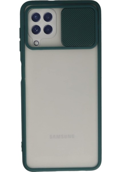 M32 Kılıf Lens Sürgülü Mat Silikon - Yeşil