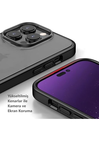 Iphone 15 Pro Ile Uyumlu View Serisi Arkası Sert Polikarbonat Mat Şeffaf Parmak Izi Bırakmayan Kılıf (Mavi) modelleri