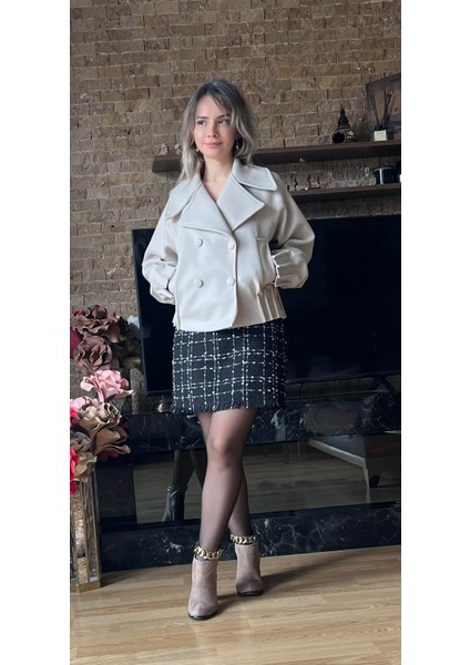 Premium Kalite Kadın Kısa Kaşe Kaban | Trend Oversize Muadil Model