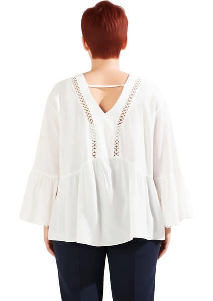 Kadın V Yaka Uzun Kollu Peplum Dokuma Üst Şık ve Konforlu Seçenek Kaliteli Şık Rahat Modern modelleri