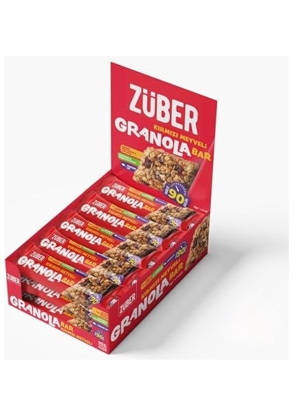Züber Granola Bar Kırmızı Meyveli, 25GR, 15 Adet modelleri