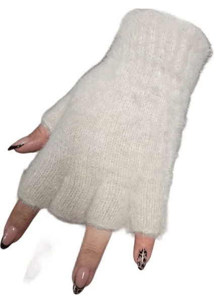 Kadın Peluş Yumuşak Peluş Kesik Eldiven