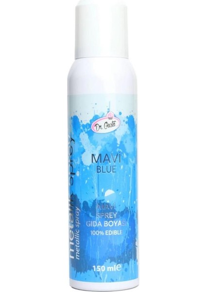 Mavi Metalik Sprey Gıda Boyası 150 ml