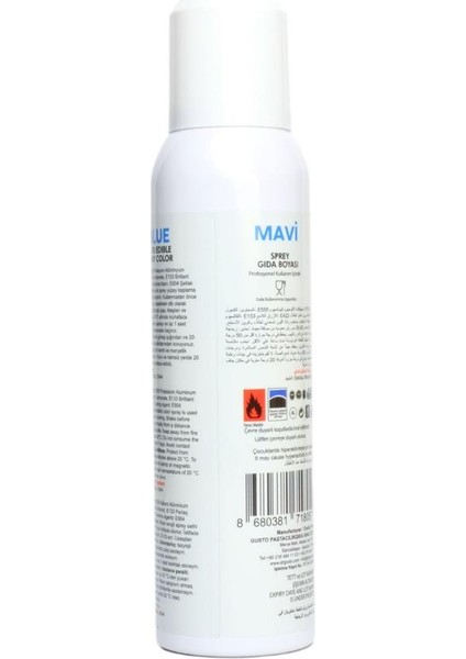 Mavi Metalik Sprey Gıda Boyası 150 ml fiyatları