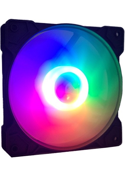 12CM Kasa Içi Uyumlu Rainbow LED Fanlı Molex 4 Pin Soket Fan