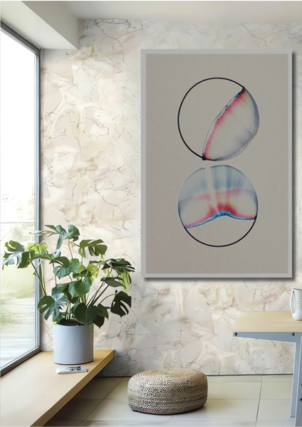 Dekoratif Ahşap Dikdörtgen Tablo Renkli Çemberler