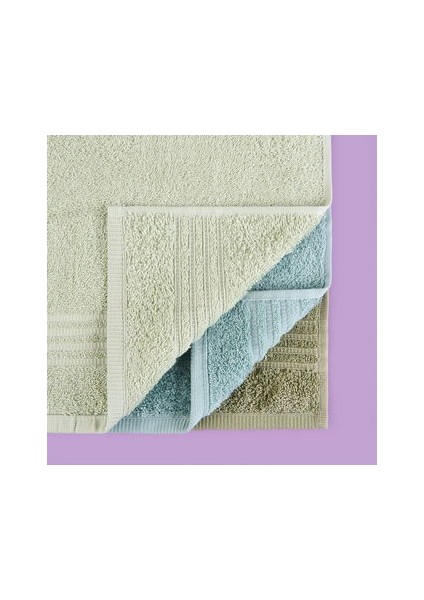 Soft Samantha 3'lü Havlu Seti - Mint / Haki / Mavi - 30X50 cm fiyatları