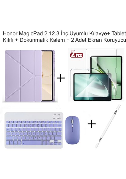 Yesnıce Honor Magicpad 2 12.3 Inç Uyumlu Standlı Kılıf ve Dokunmatik Kalem ve Klavye ve Mouse