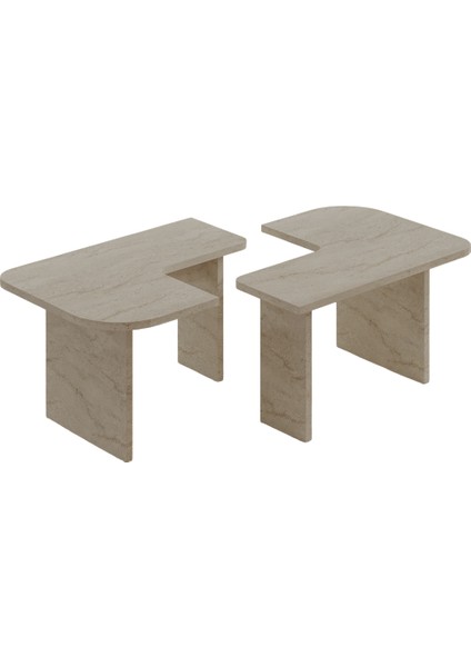 Iris Modüler Orta Sehpa – Modern Tasarım, Çok Amaçlı Kullanım Sehpa, Traverten Desen fırsatları