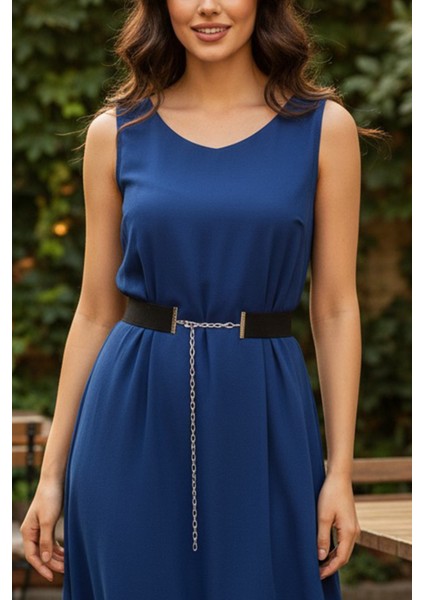 Pınkmark Kadın Siyah 4cm Genişlik Ayarlanabilir Lastik Kemer PMKM25724