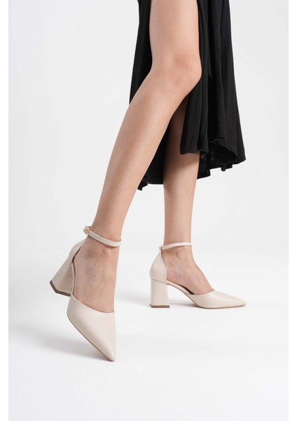 Doren Bej Cilt Kadın Topuklu Ayakkabı modelleri