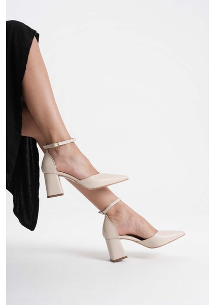 Doren Bej Cilt Kadın Topuklu Ayakkabı indirimleri