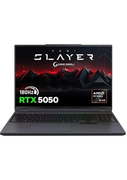 Garaj Slayer R9T-5050 C1 Amd Ryzen 9 7845HX 32GB Ram 1tb SSD RTX5050 16" 180Hz Qhd+ IPS Freedos Oyuncu Laptop