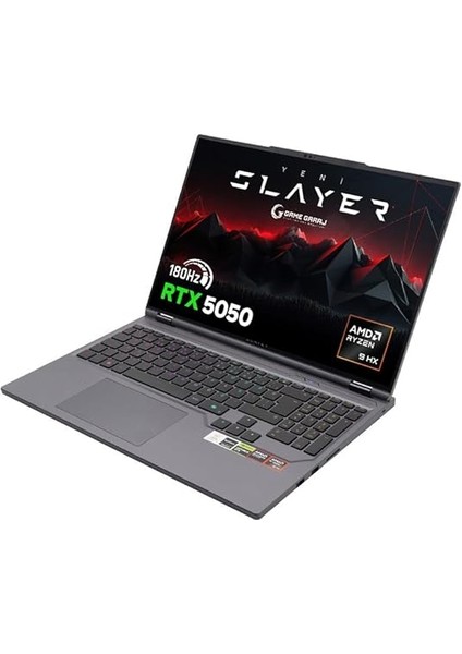 Garaj Slayer R9T-5050 C1 Amd Ryzen 9 7845HX 32GB Ram 1tb SSD RTX5050 16" 180Hz Qhd+ IPS Freedos Oyuncu Laptop modelleri