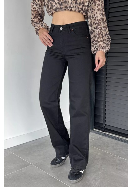 Kadın Yüksek Bel Likralı Palazzo Jean Kot Pantolon P-00018895 fiyatları