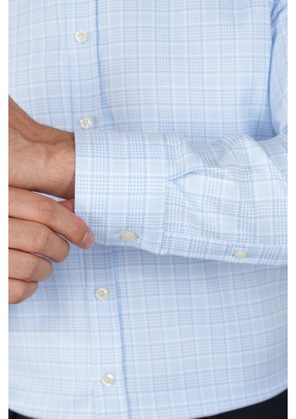 Erkek Uzun Kollu Regular Fit Pamuk Açık Mavi Gömlek GMEKS252064_33 fırsatları