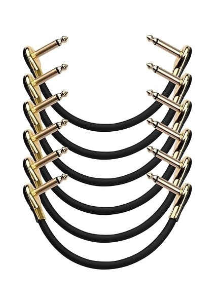 Efekt Pedalı Patch Kabloları 15CM Altın Lake Düz Kafa