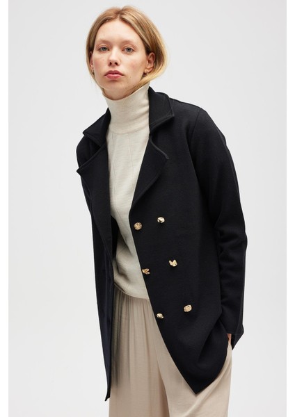 Jisha, Kadın Örme Triko Blazer Ceket - Siyah modelleri