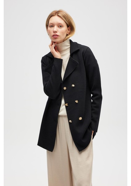 Jisha, Kadın Örme Triko Blazer Ceket - Siyah fırsatları