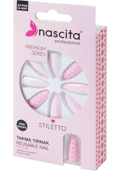 24'lü Stiletto Renkli Takma Tırnak - 186