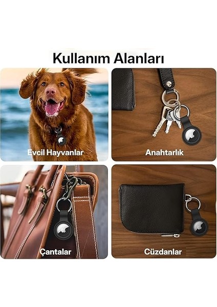 Airtag Için Bir Pakette 4 Ü Bir Arada Koruyucu Kılıf Karabinalı Cihaza Tam Oturan Yumuşak Silikon Anahtarlık (Renkli-1) modelleri