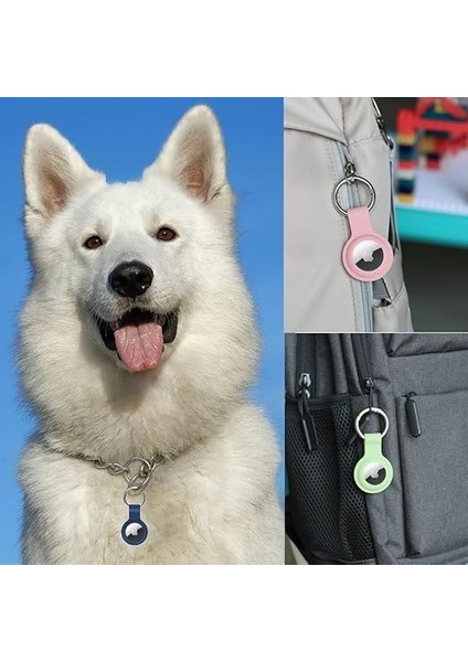 Airtag Için Bir Pakette 4 Ü Bir Arada Koruyucu Kılıf Karabinalı Cihaza Tam Oturan Yumuşak Silikon Anahtarlık (Renkli-1) indirimleri