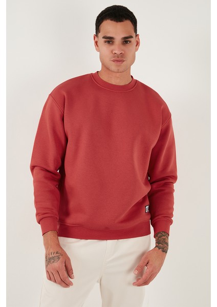 Regular Fit Bisiklet Yaka Pamuklu Içi Tüylü Yumuşak Şardonlu Sweat Erkek Sweat 5905255 fırsatları