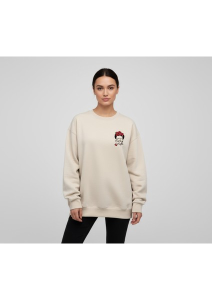 Viva La Vida! Oversize Sweatshirt Bej